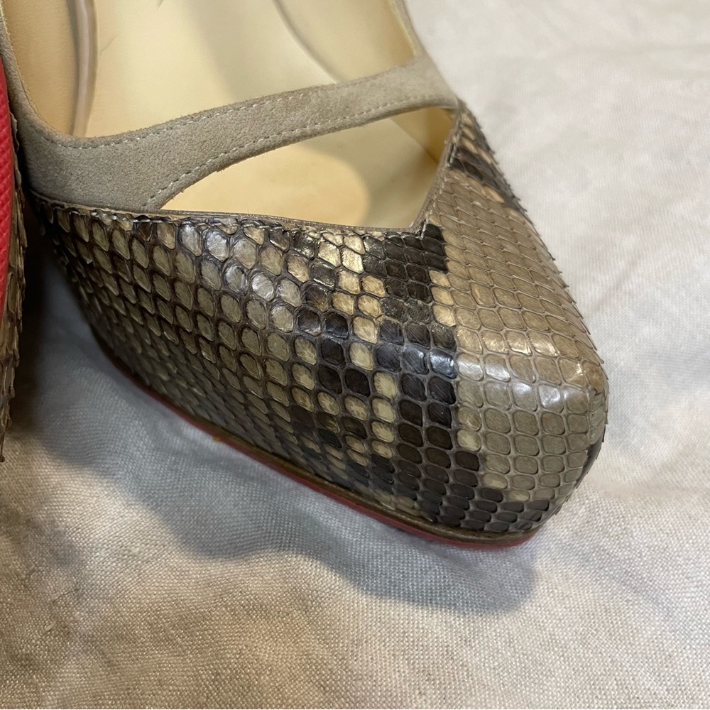 Louboutin Python Slingback Heels - image 3